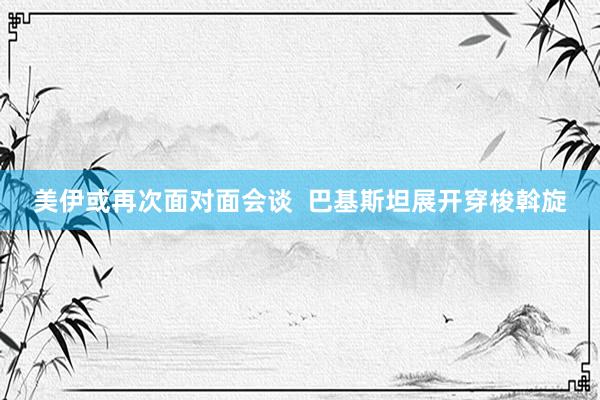 美伊或再次面对面会谈  巴基斯坦展开穿梭斡旋