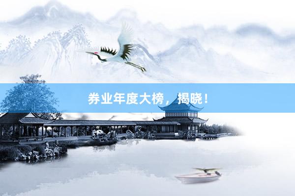 券业年度大榜，揭晓！