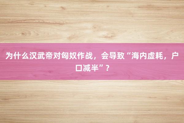为什么汉武帝对匈奴作战，会导致“海内虚耗，户口减半”？