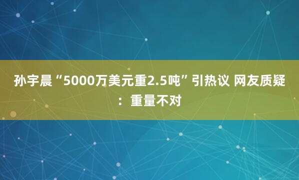 孙宇晨“5000万美元重2.5吨”引热议 网友质疑：重量不对