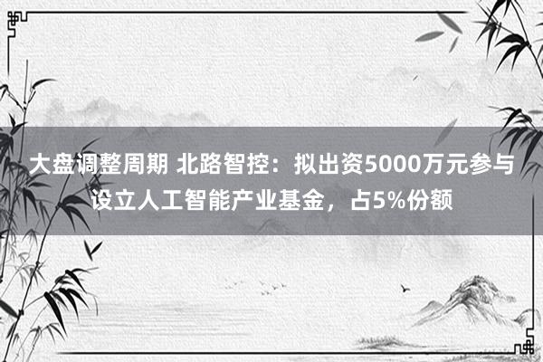 大盘调整周期 北路智控：拟出资5000万元参与设立人工智能产业基金，占5%份额